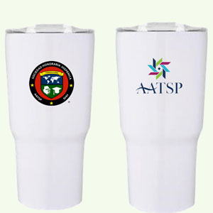 STAINLESS WHITE TUMBLER WITH FULL COLOR SHH & AATSP LOGOS